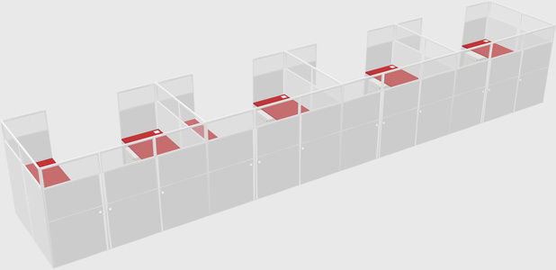U-shaped cubicle
