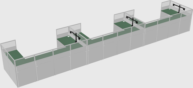 U-shaped cubicle