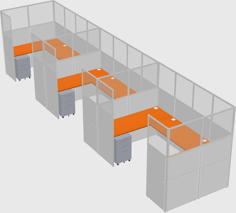 U-shaped cubicle