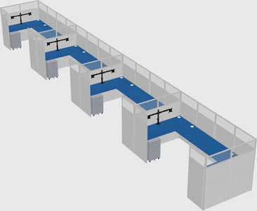 U-shaped cubicle