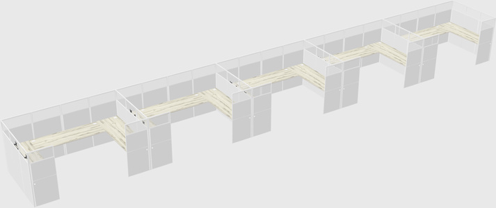 U-shaped cubicle