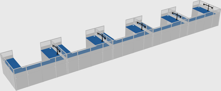 U-shaped cubicle
