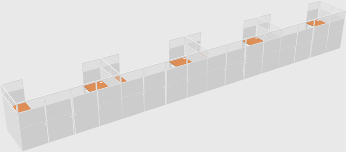 U-shaped cubicle