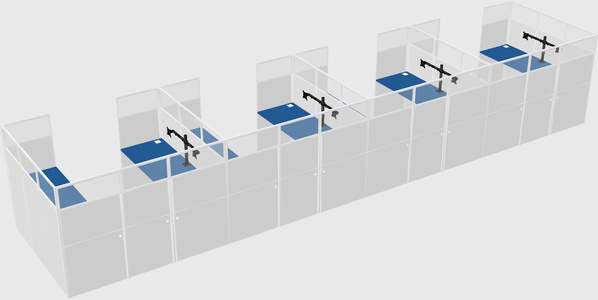 U-shaped cubicle