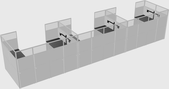 U-shaped cubicle