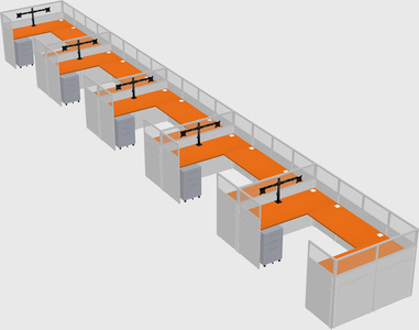 U-shaped cubicle