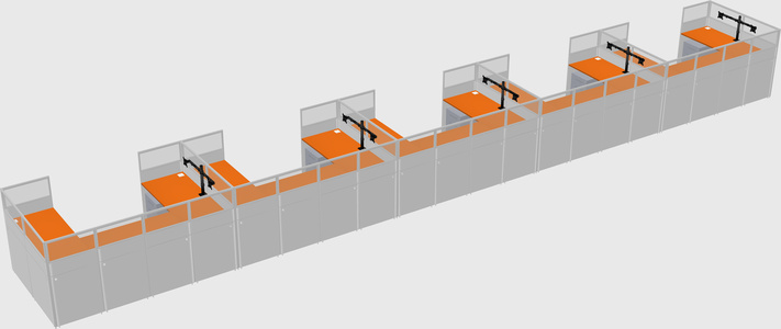 U-shaped cubicle