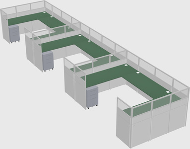U-shaped cubicle
