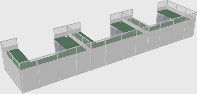U-shaped cubicle