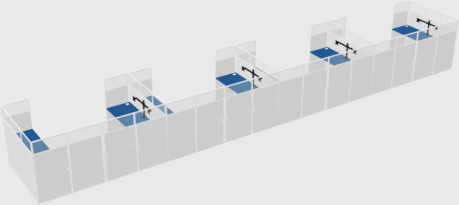 U-shaped cubicle