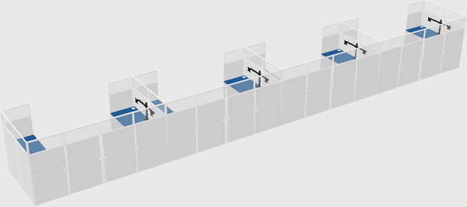 U-shaped cubicle