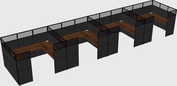 U-shaped cubicle