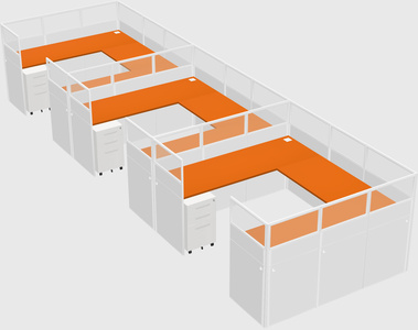 U-shaped cubicle
