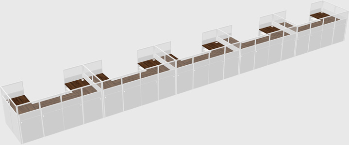 U-shaped cubicle