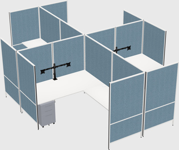 Modern modular quad l-shaped panel system