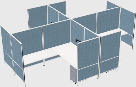 Modern modular quad l-shaped panel system