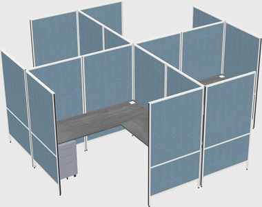 Modern modular quad l-shaped panel system