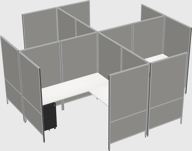 Modern modular quad l-shaped panel system