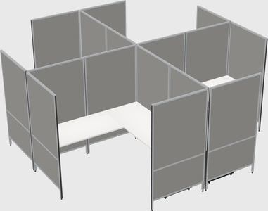 Modern modular quad l-shaped panel system
