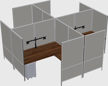 Modern modular quad l-shaped panel system