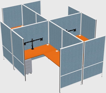 Modern modular quad l-shaped panel system