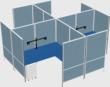 Modern modular quad l-shaped panel system