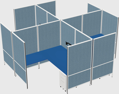Modern modular quad l-shaped panel system