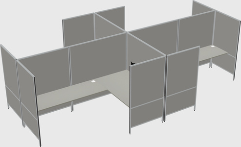 Modern modular quad l-shaped panel system