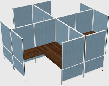 Modern modular quad l-shaped panel system
