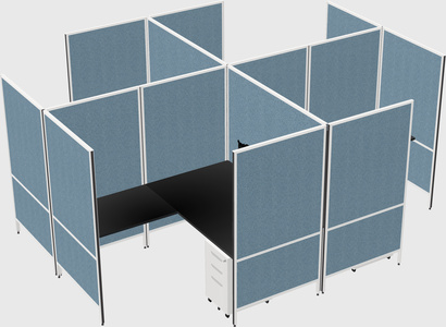 Modern modular quad l-shaped panel system