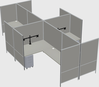 Modern modular quad l-shaped panel system