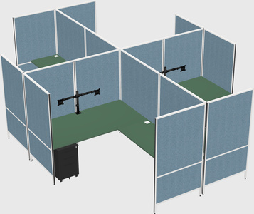 Modern modular quad l-shaped panel system