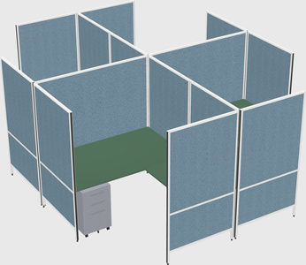 Modern modular quad l-shaped panel system