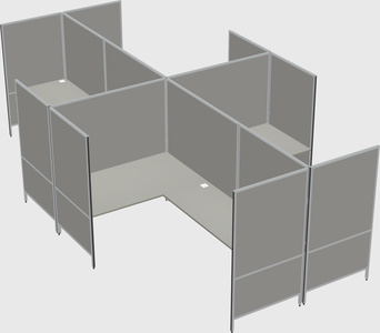 Modern modular quad l-shaped panel system