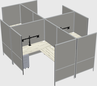 Modern modular quad l-shaped panel system