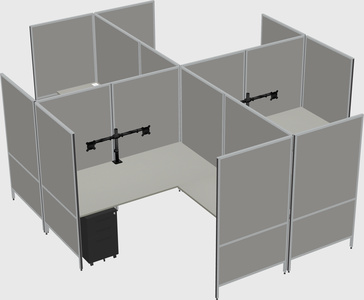 Modern modular quad l-shaped panel system