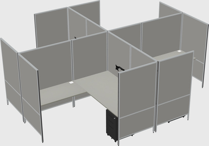 Modern modular quad l-shaped panel system