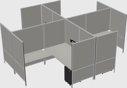 Modern modular quad l-shaped panel system