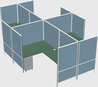 Modern modular quad l-shaped panel system