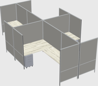 Modern modular quad l-shaped panel system