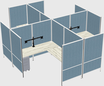 Modern modular quad l-shaped panel system