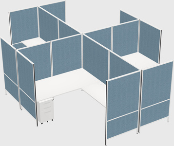 Modern modular quad l-shaped panel system