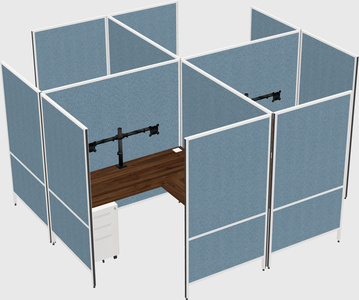 Modern modular quad l-shaped panel system