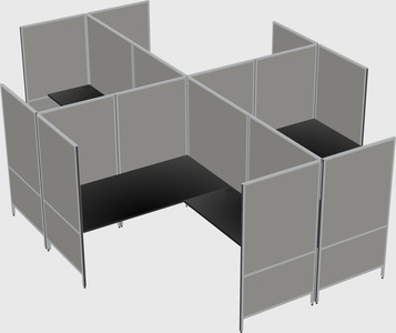 Modern modular quad l-shaped panel system