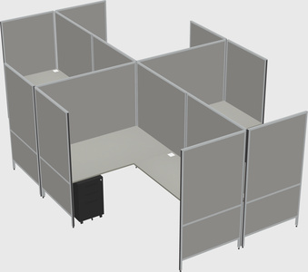 Modern modular quad l-shaped panel system