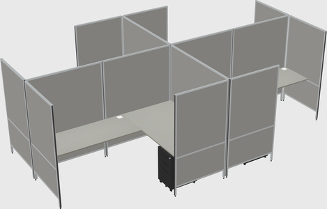 Modern modular quad l-shaped panel system