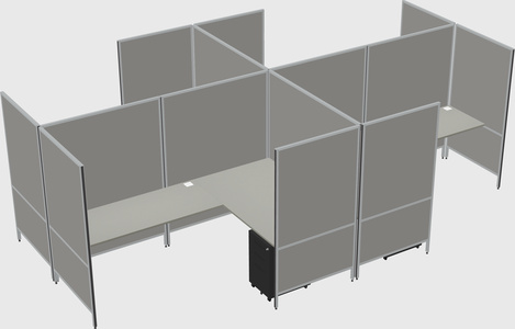 Modern modular quad l-shaped panel system
