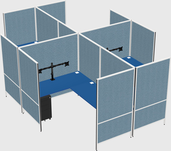 Modern modular quad l-shaped panel system