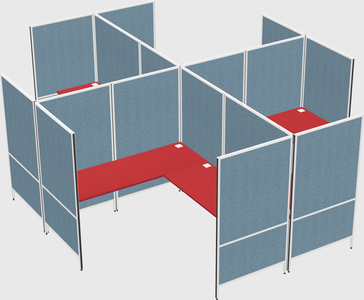 Modern modular quad l-shaped panel system