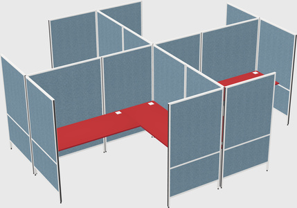 Modern modular quad l-shaped panel system
